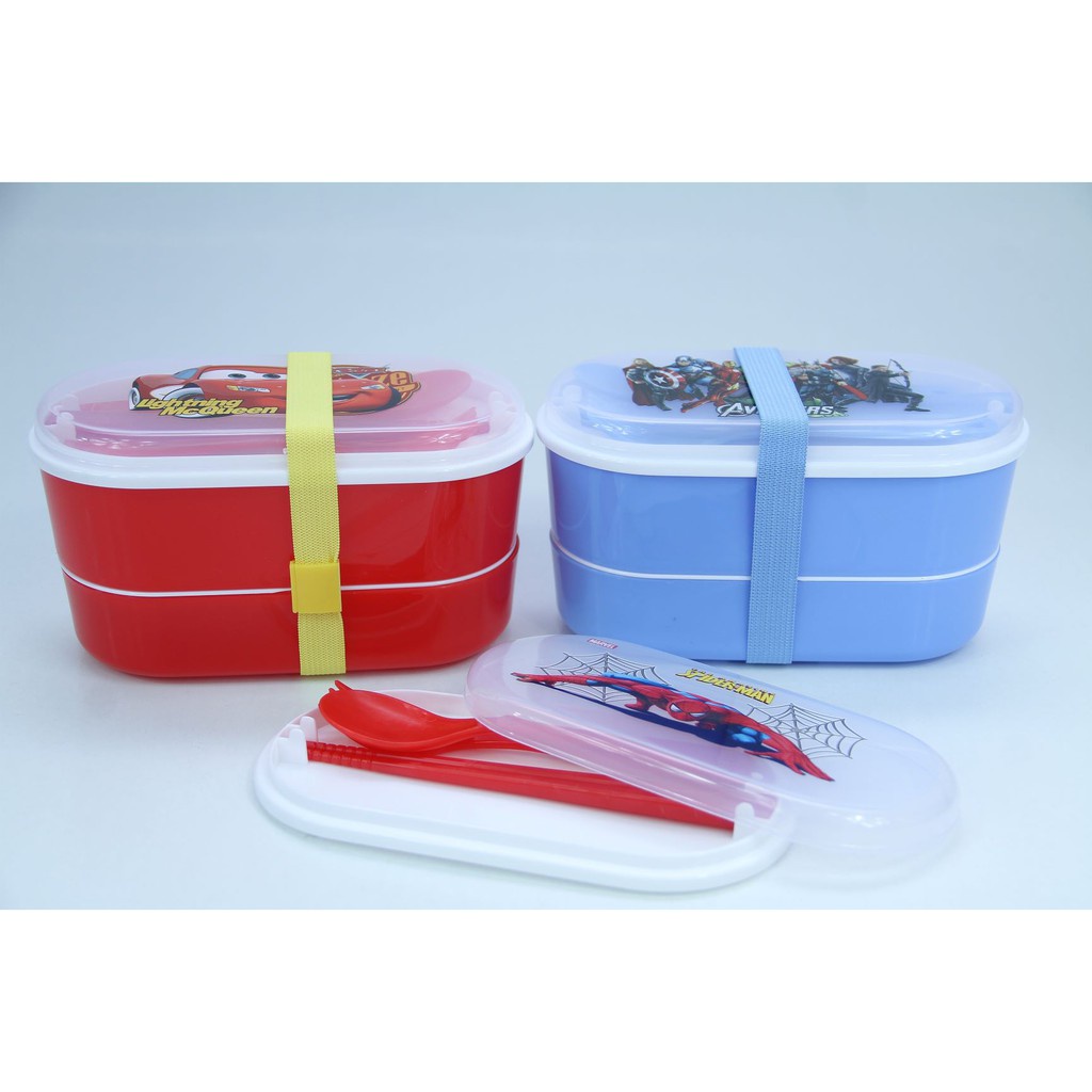 Tempat Makan / Kotak Makan Karet / Lunc Box 2 Tingkat Karakter 500ML BPA FREE