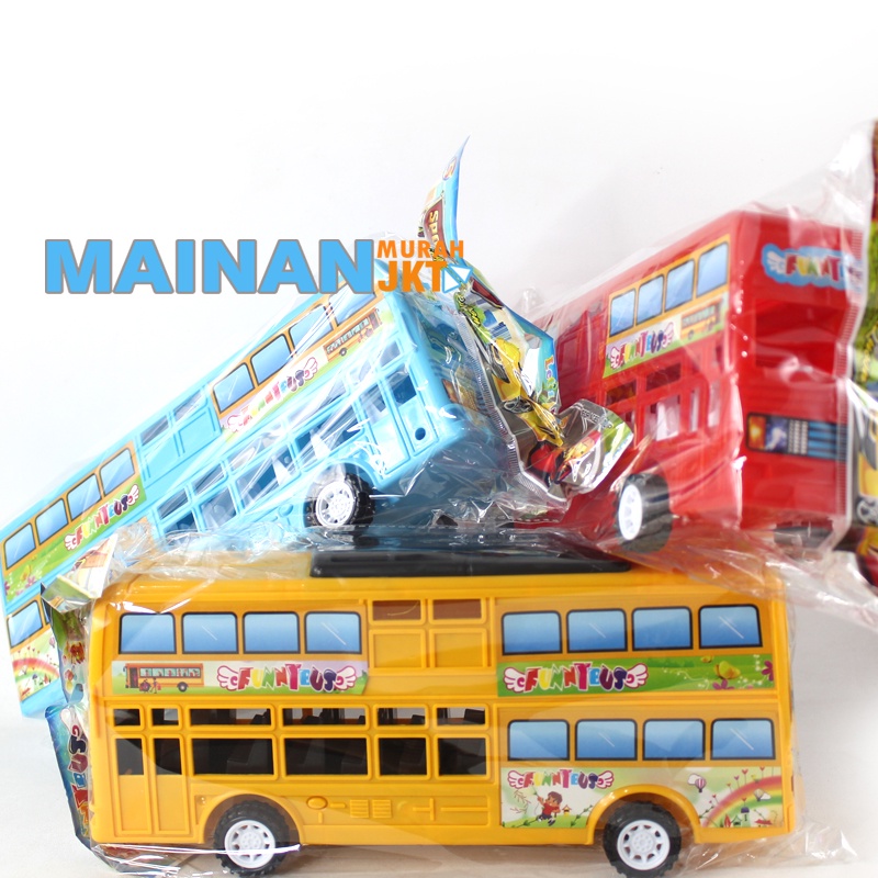 MAINANKEI MAINAN ANAK MURAH MAINAN MOBIL BUSWAY FUNNY BUS LT57 MAINAN ANAK MOBIL BUS 2 TINGKAT