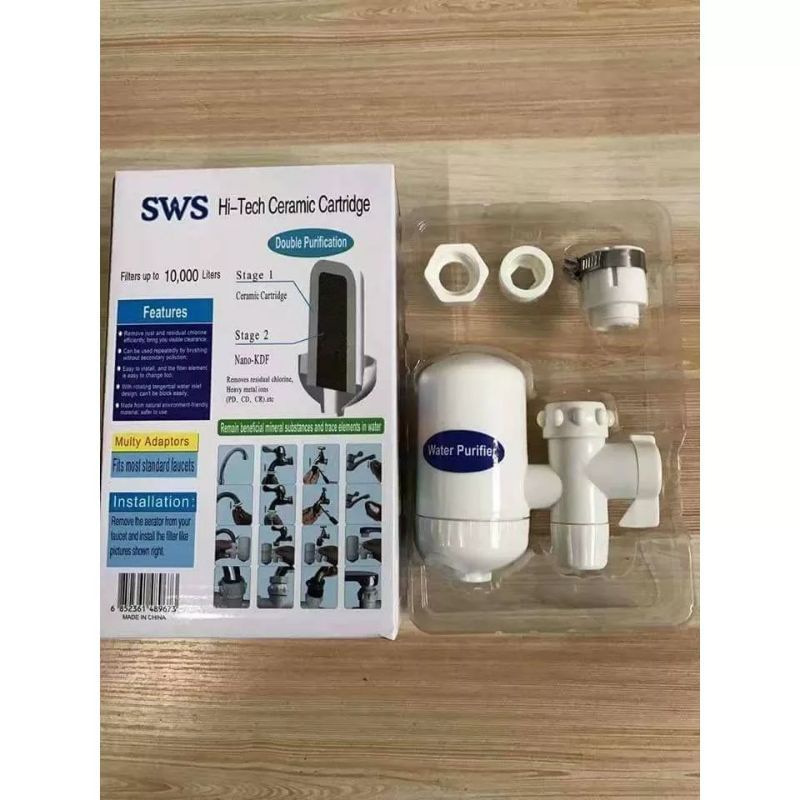 SARINGAN AIR FILTER AIR WATER PURIFIER PENYARING KRAN AIR SARINGAN KRAN AIR PENJERNIH AIR PEMBERSIH WATER PURIFIER SARINGAN FILTER KRAN AIR KERAMIK SWS CERAMIC REFILL PENJERNIH AIR PENYARING AIR KRAN TRANSPARAN AIR BERSIH JERNIH