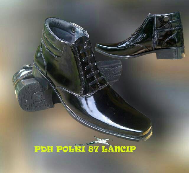 SEPATU POLKI PDH DINAS KULIT KILAP DENAWARI