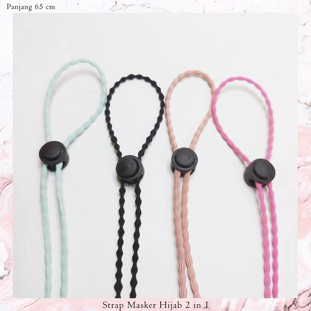 Strap Masker Tali Polos | Strap Masker Hijab Polos | Kalung Masker 2 in 1 Polos | Gantungan Masker T