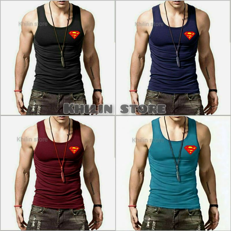 Singlet Pria Superman Kaos singlet pria dewasa Tanktop Pria kaos dalam pria singlet distro pria baju singlet pria dewasa