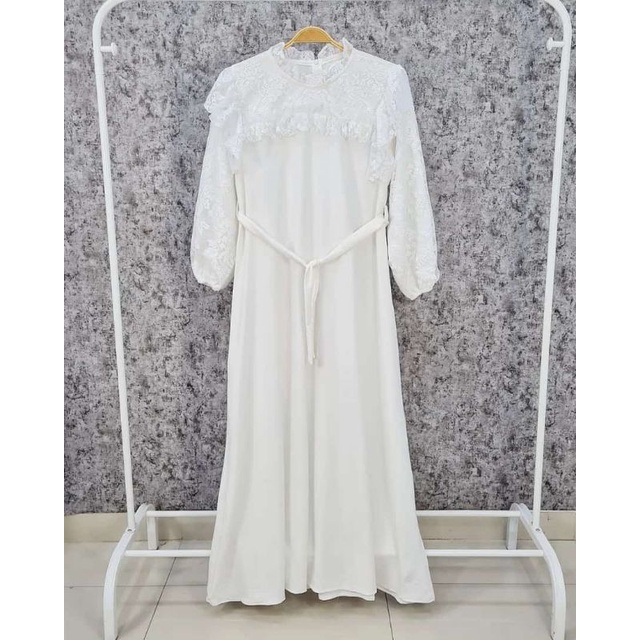 DA06 Raya Brukat Dress White