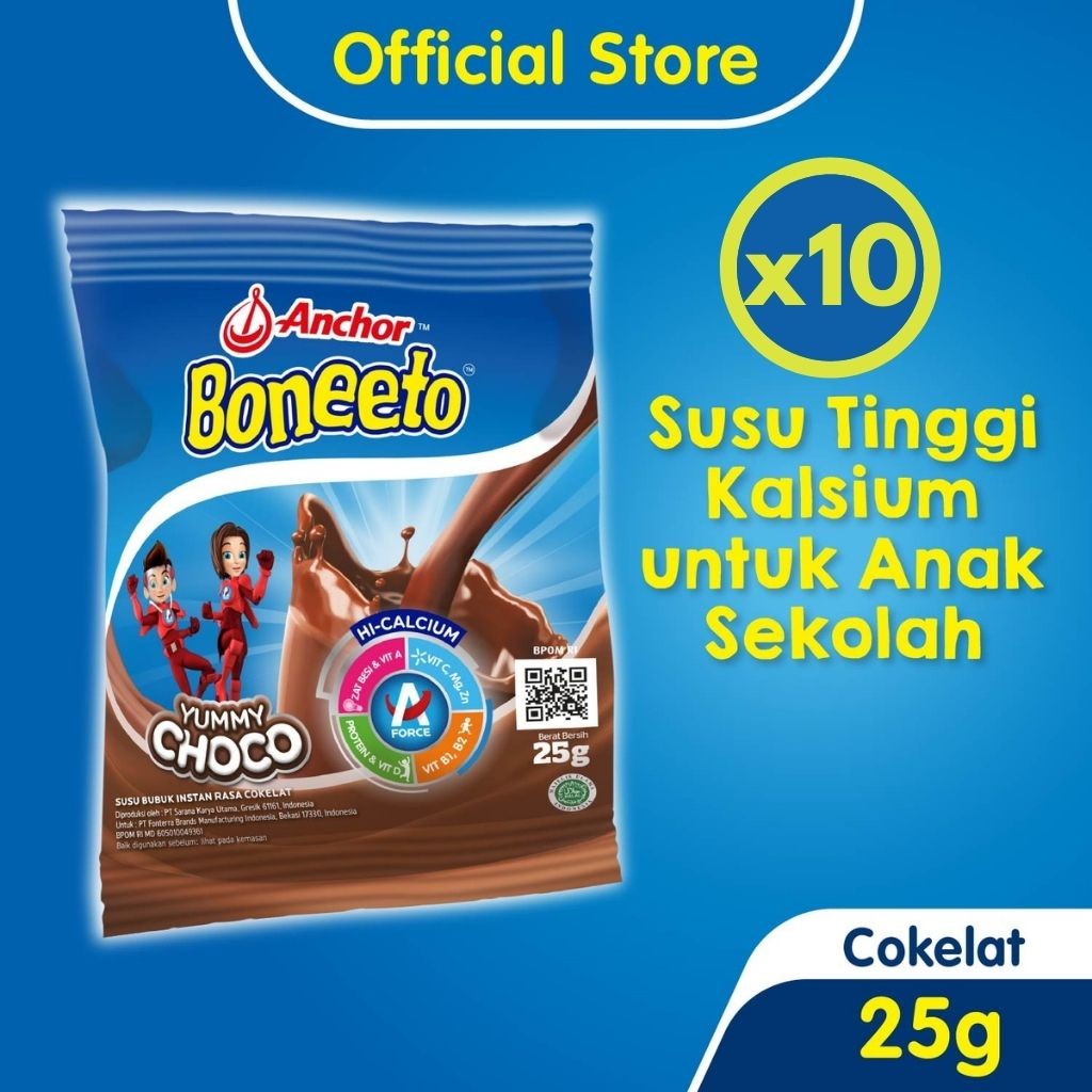 

Boneeto Susu Bubuk Anak Sekolah Yummy Choco 10 x 25g - Nutrisi Pertumbuhan Anak untuk Daya Pikir dan Tubuh Aktif