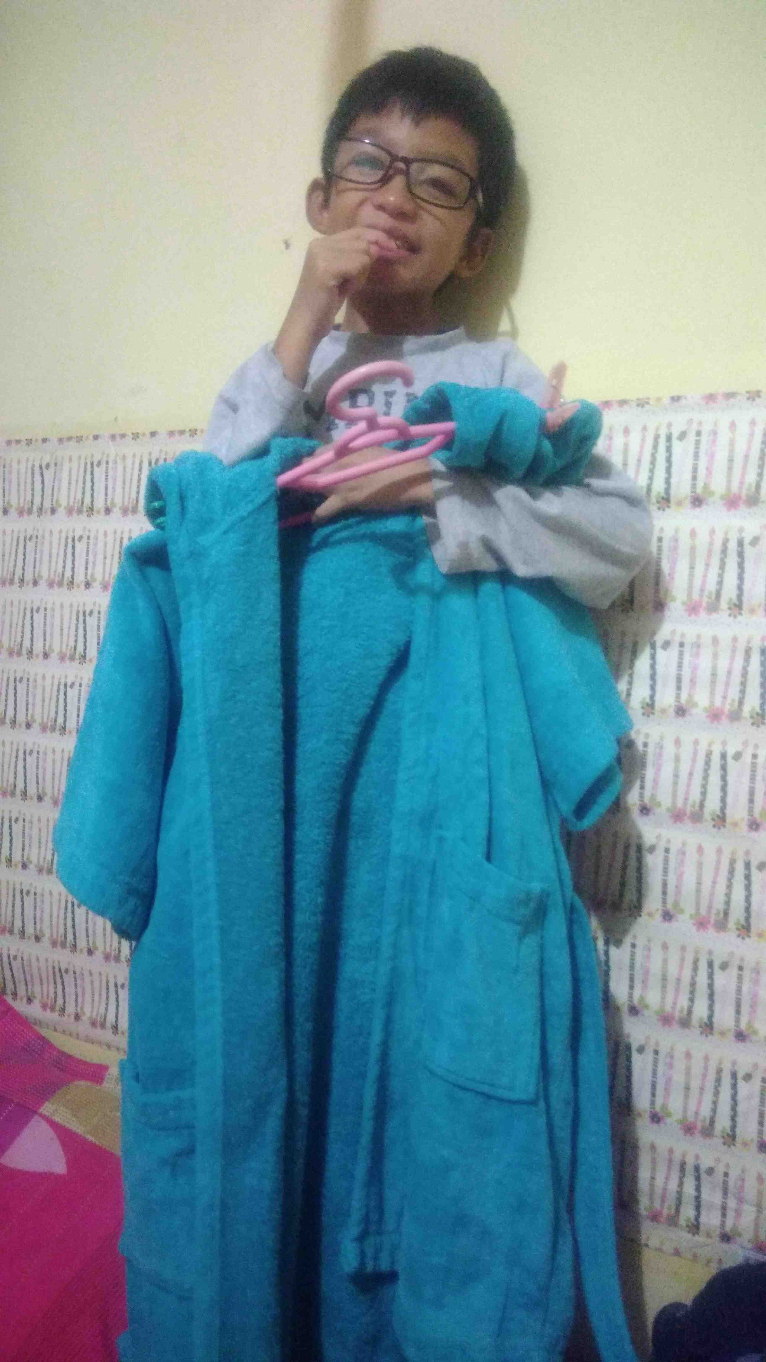 Kimono Handuk Mandi Anak-anak Lucu Butterfly Terry Palmer Hijau Tosca Size S