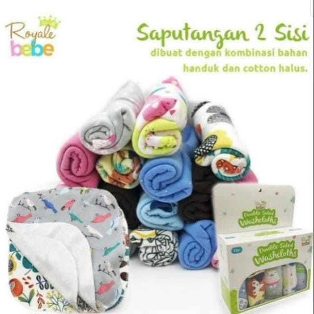 Royal Bebe Sapu tangan washcloth isi 10/ washlap/ wash lap/ peralatan mandi bayi