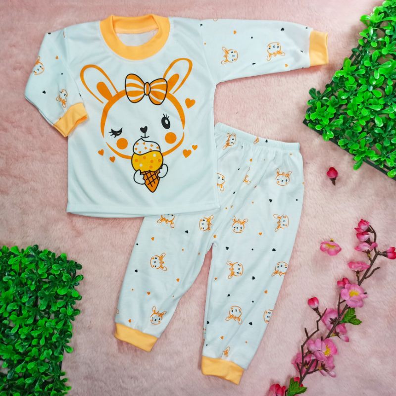 Ss#8004 Piyama Bayi Perempuan Size 0-10bulan / Baju Bayi New born / Pakaian Bayi / Baju Tidur Anak