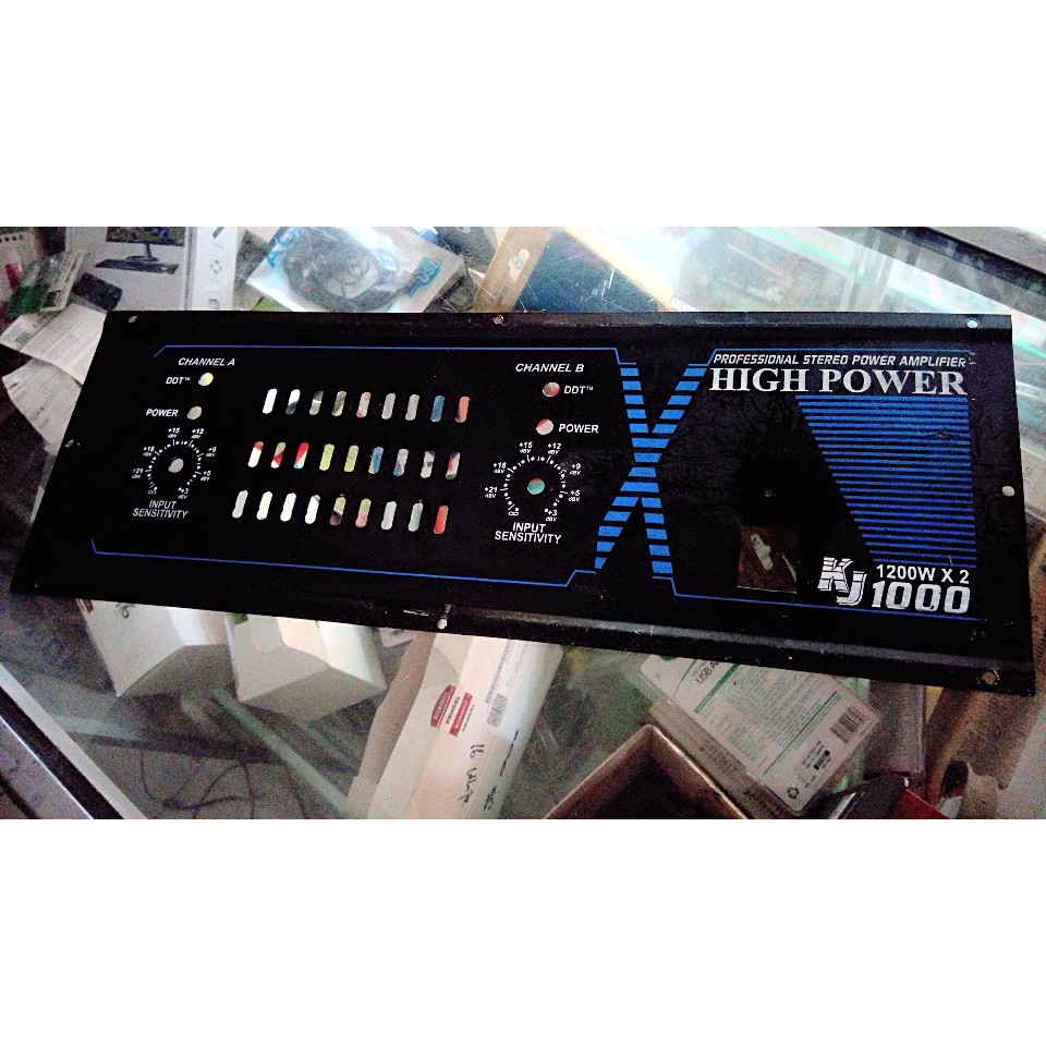 PANEL POWER AMPLIFIER TEBAL KJ 1000 DEPAN BELAKANG