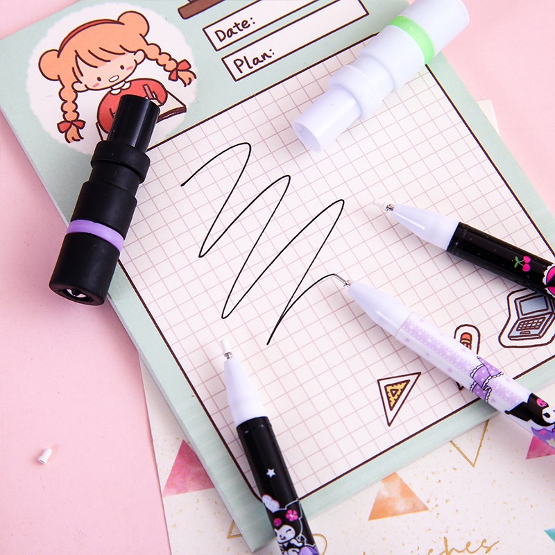 Mainan Fidget Pen Putar 0.5mm Dengan Lampu LED Untuk Anak / Sekolah / Kantor