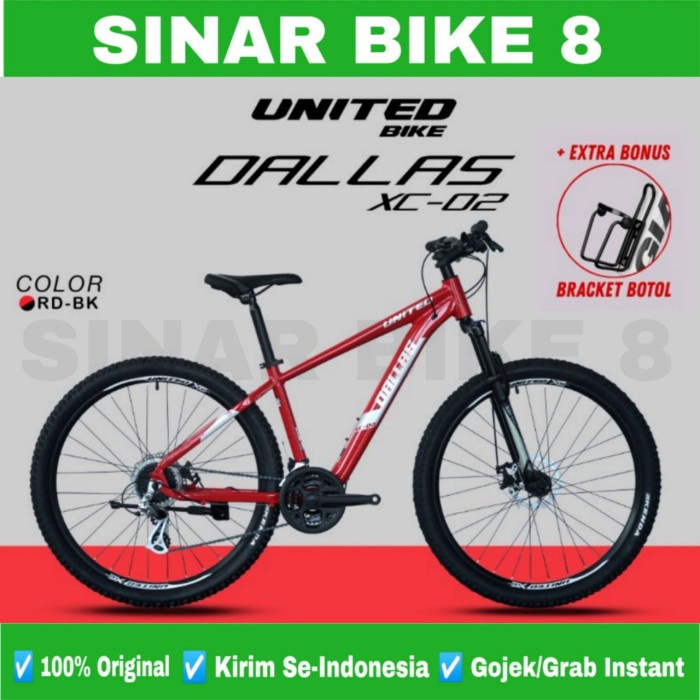 Sepeda Gunung MTB UNITED DALLAS XC-02 Ukuran 27.5 Inch Alloy 24 Speed