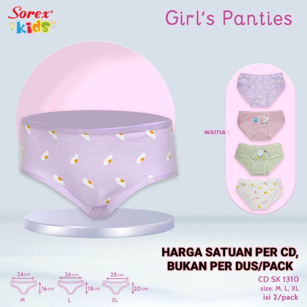 SOREX KIDS GIRL SK 1310 GIRL'S PANTIES - CD CELANA DALAM SEGITIGA ANAK CEWEK PEREMPUAN