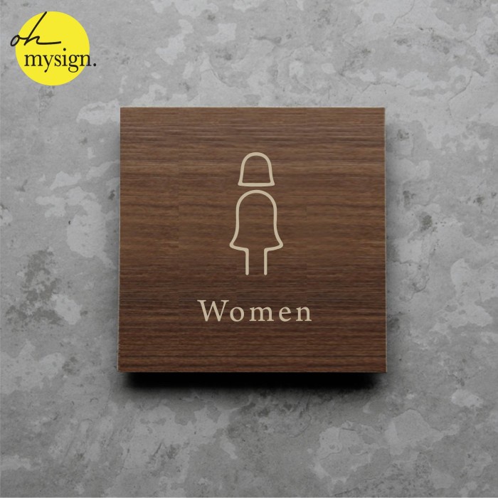 

Terlaris Women Toilet Restroom Sign Board Kayu Print Signage Label Nama Ruang