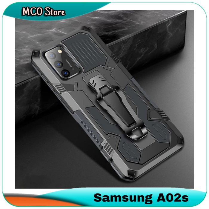 Casing Samsung Galaxy A02s A 02s Belt Armor Stand Case Hard Cover