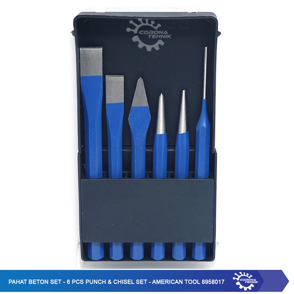 Pahat Beton Set - 6 Pcs Punch &amp; Chisel Set - American Tool 8958017