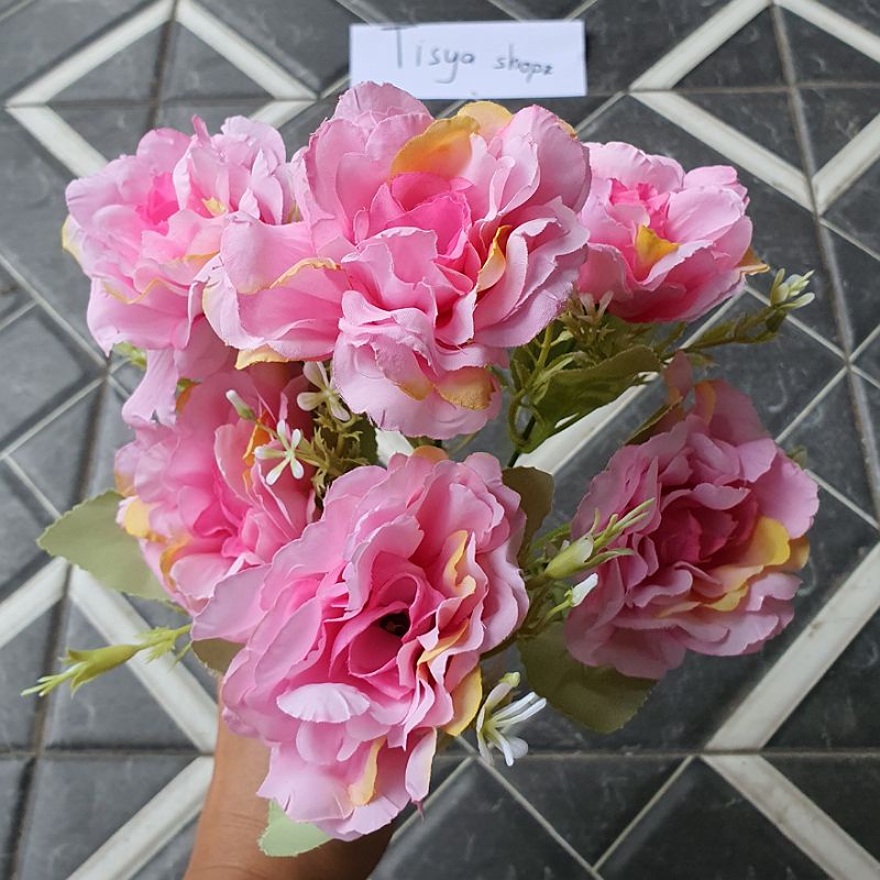 Bunga Mawar Peony Mekar 7 cabang