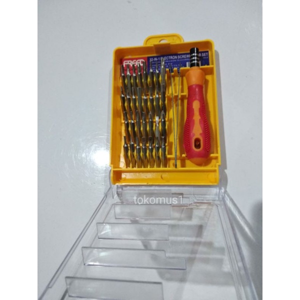 OBENG 32 IN 1 KOTAK DILENGKAPI PINSET OBENG 31 IN 1 MULTI SCREWDRIVER SET PINSET KOTAK -FREED