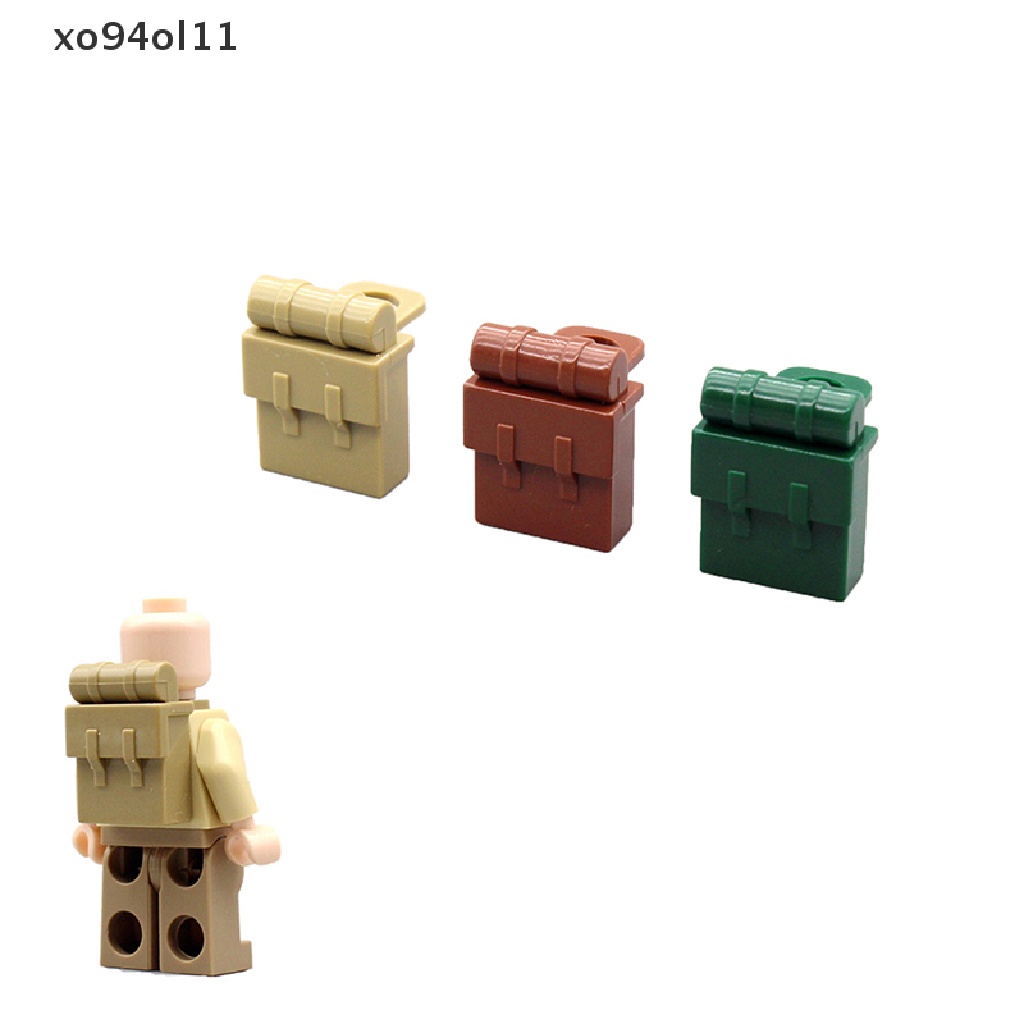 Xo 10PCS WW2 Mainan Balok Bangunsusun Model Lego Bentuk Tas Ransel Militer Untuk Hadiah OL