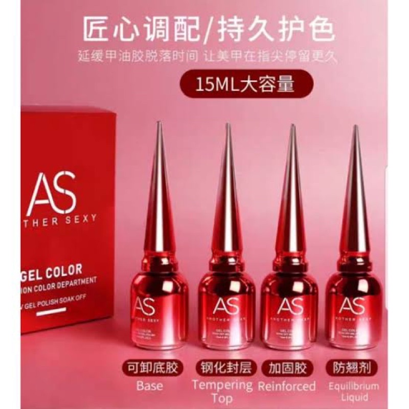 AS GEL 15ml MATTE TOP COAT DIAMOND TOP SOAK OFF GEL TAHAN 2 BULAN