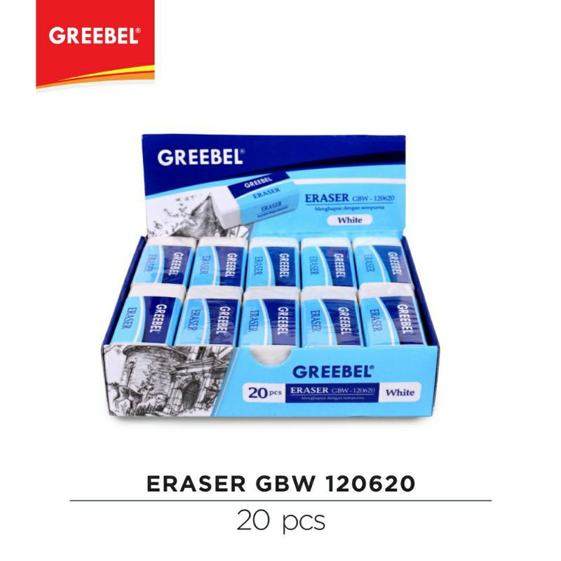 GREEBEL Penghapus Putih / Eraser White GBW 120620 (Box / 20pcs)