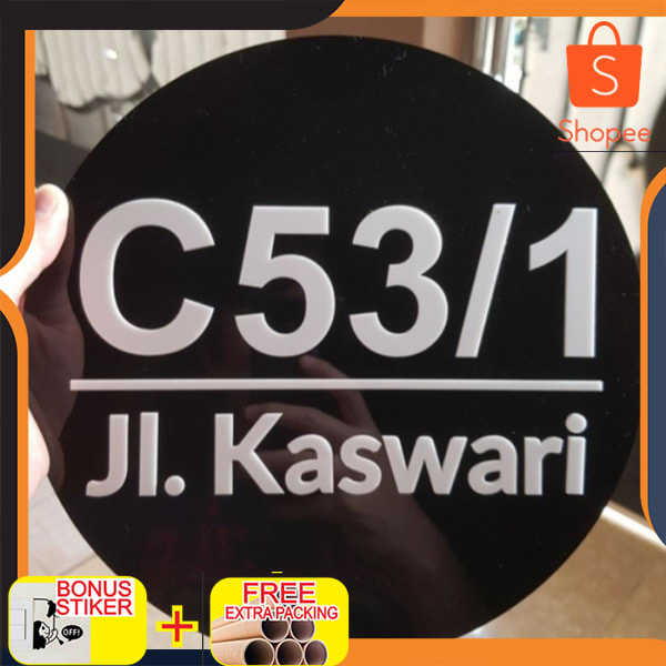 

nomor rumah acrylik STIKER CUTING & TIMBUL diameter 20 cm - dasar putih Stiker Cuting Elegan