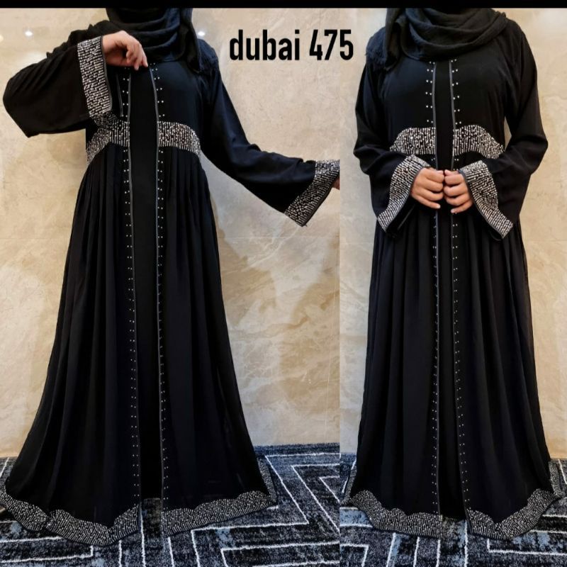 Gallery Exclusive Abaya Hitam Gamis Dubai 475 Swarosvky