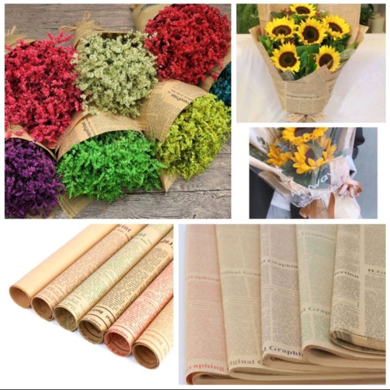 

Kertas Buket Pembungkus Hand Bouquet Premium Vintage Craft Paper Kertas Buket Vintage FREE PACKING Flower Wrapping Vintage