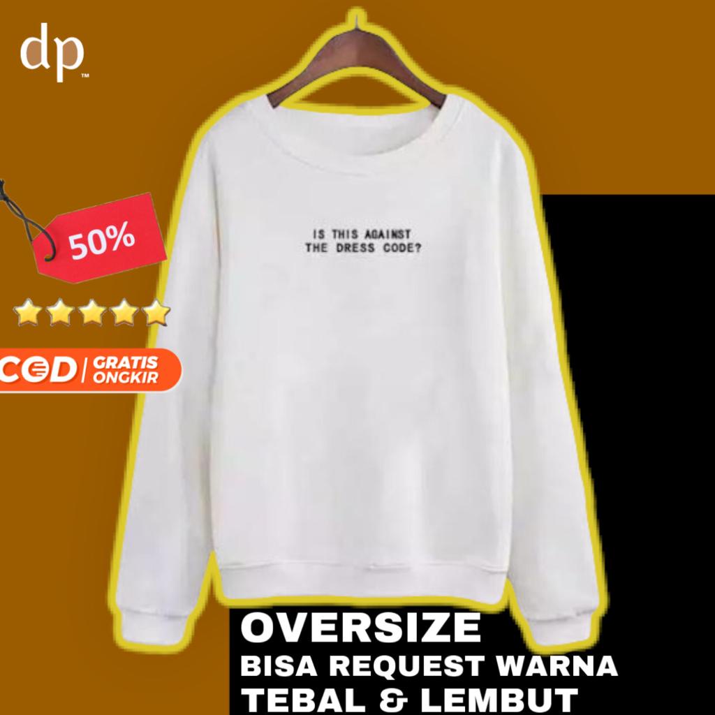 SWEATER BASIC SIZE M-XXL (PRIA&WANITA) SABLON IS THIS AGAINST kaos sweatshirt hoodie pakaian switer 