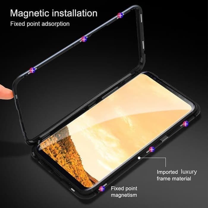 Realme C3 Magnetic Case Tempered Glass Back Cover