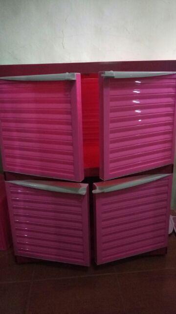 Lemari Pakaian Sunflower  Susun 2 Polos Contener Plastik Mpc 22 Polos Lemari Pakaian Pintu Jumbo S/2