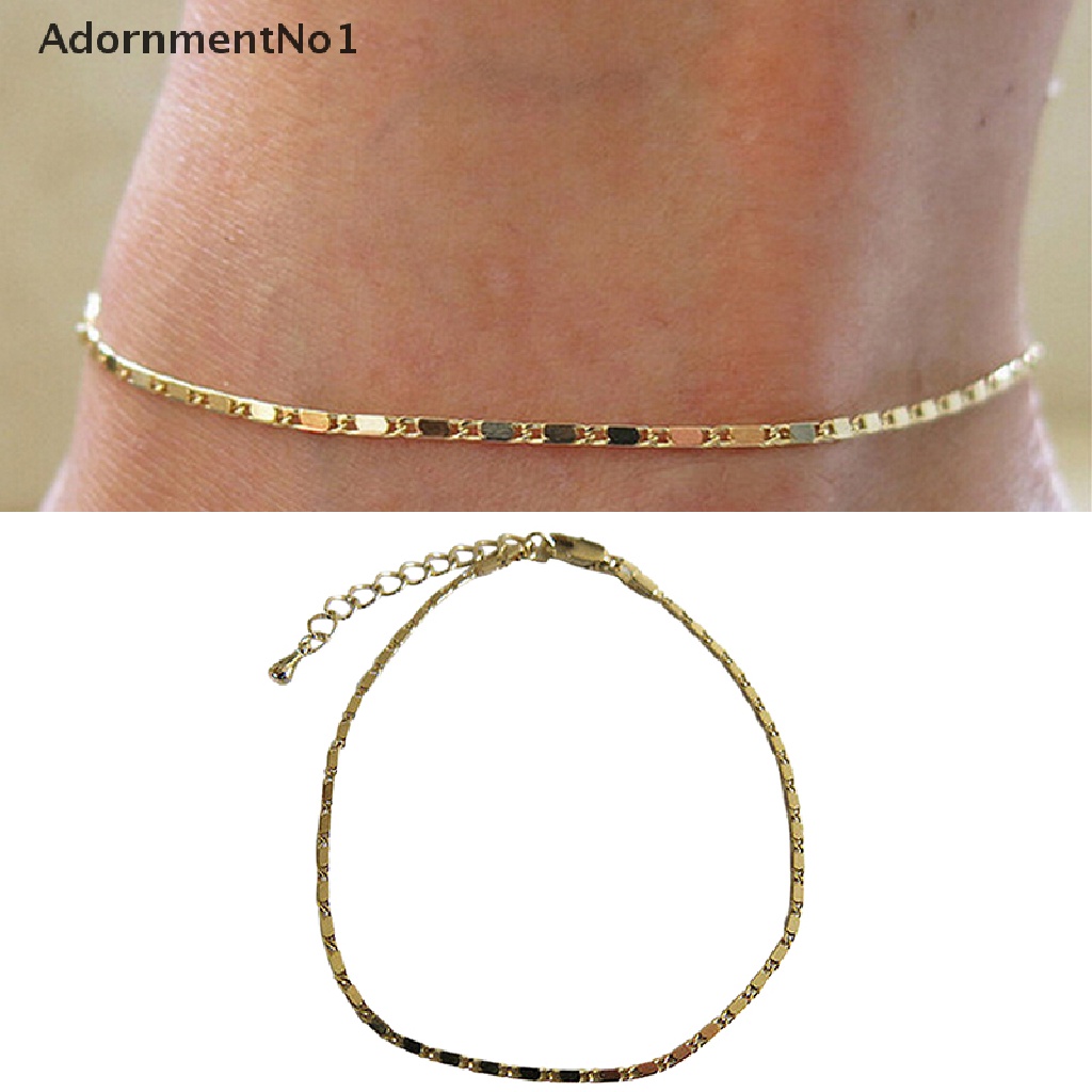 (AdornmentNo1) Gelang Kaki Rantai Warna Emas Untuk Wanita