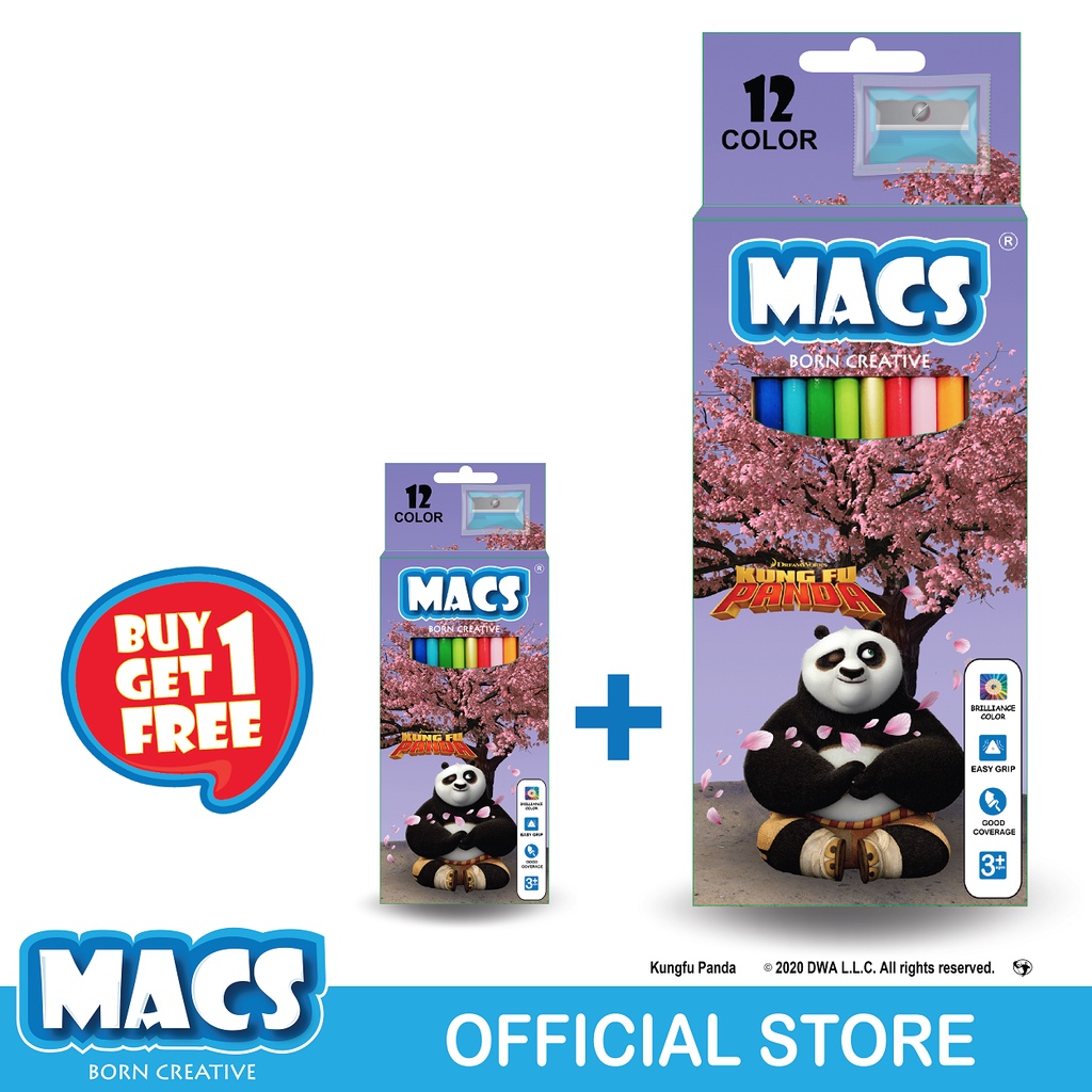 

Macs Coloring Pencils Kung Fu Panda (12 colors) BUY 1 GET 1 FREE