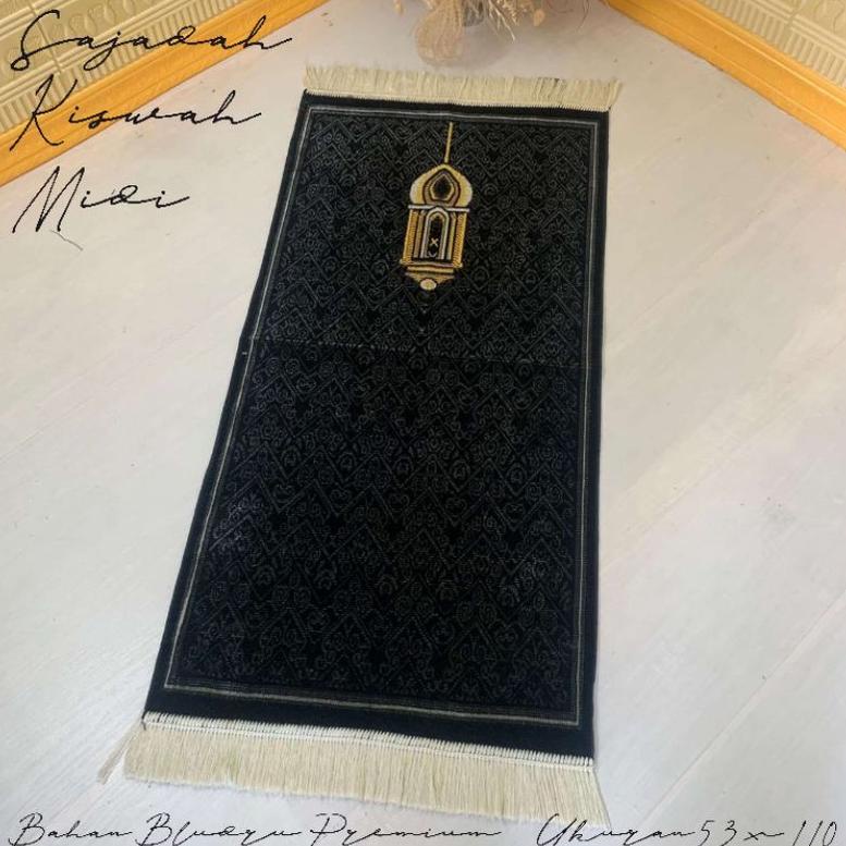 Sajadah Turki Hitam Kiswah Premium Ukuran Sedang