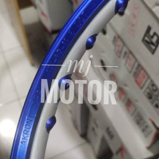CUCI GUDANG Velg Akront Biru Silver 17x120