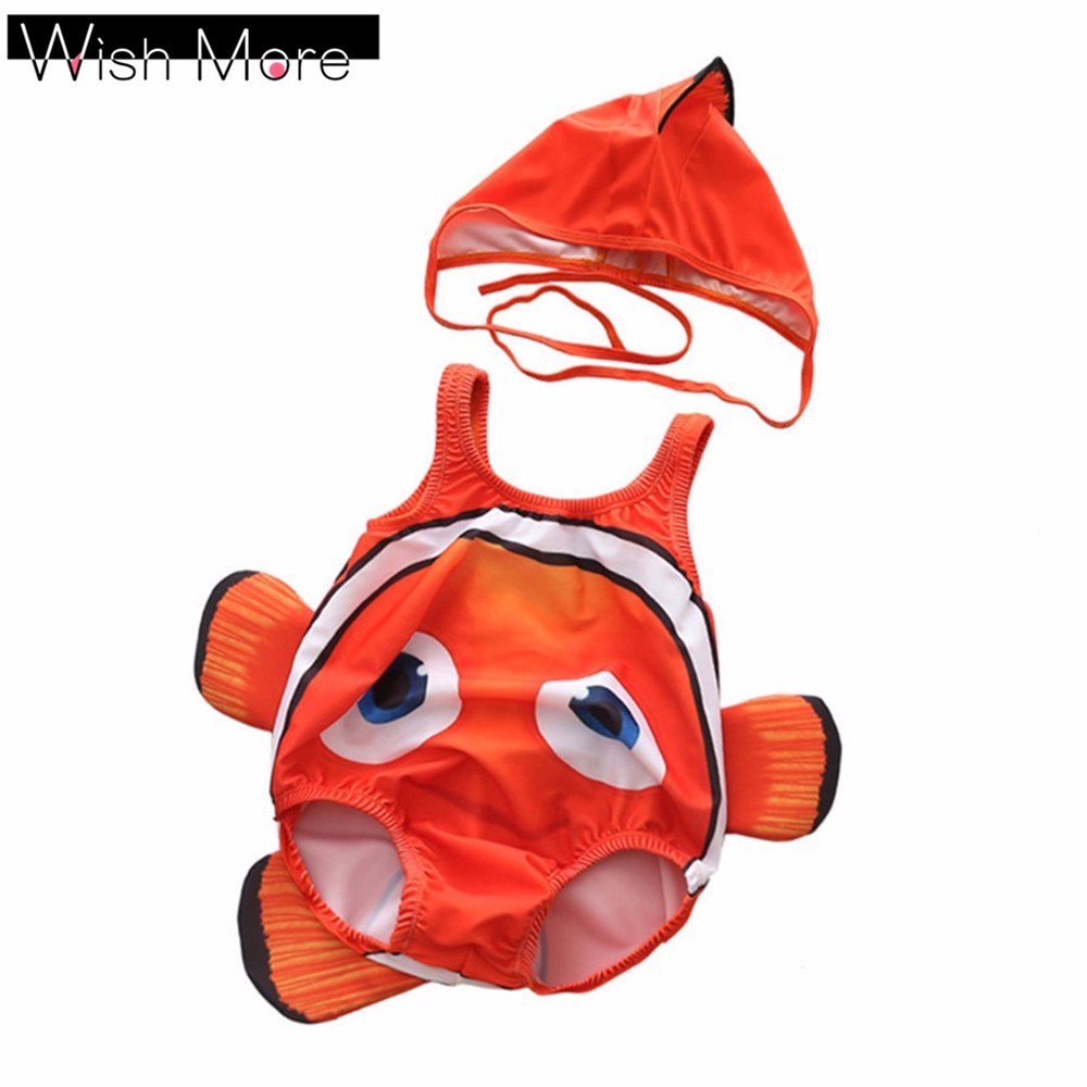 Wishmore Baju Renang One Piece Motif Ikan Badut Dengan Topi Untuk Bayi Anak Shopee Indonesia