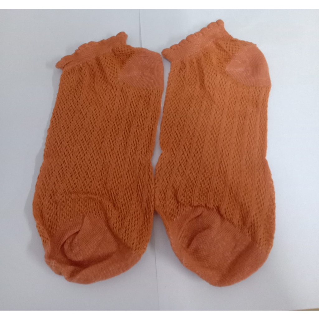 ⭐Gogoland⭐ Kaos Kaki Ankle Cute Kaos Kaki Pendek Polos dan Motif Semata Kaki Import Murah Motif Polos R108 R568 KK006-MOTIF 3 OREN