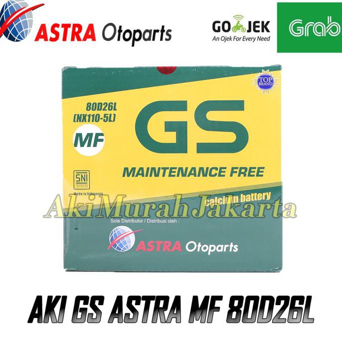 Aki Mobil Mitsubishi Pajero GS Astra 80D26L Aki Kering 12V / 70 Ah