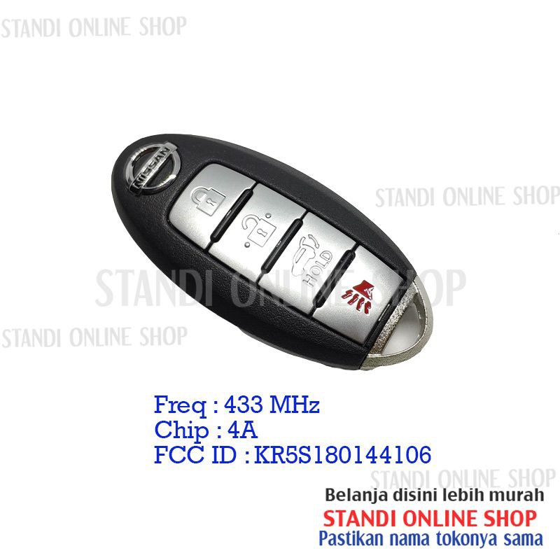 Smartkey Kunci Nissan All New Xtrail 433Mhz Chip 4A