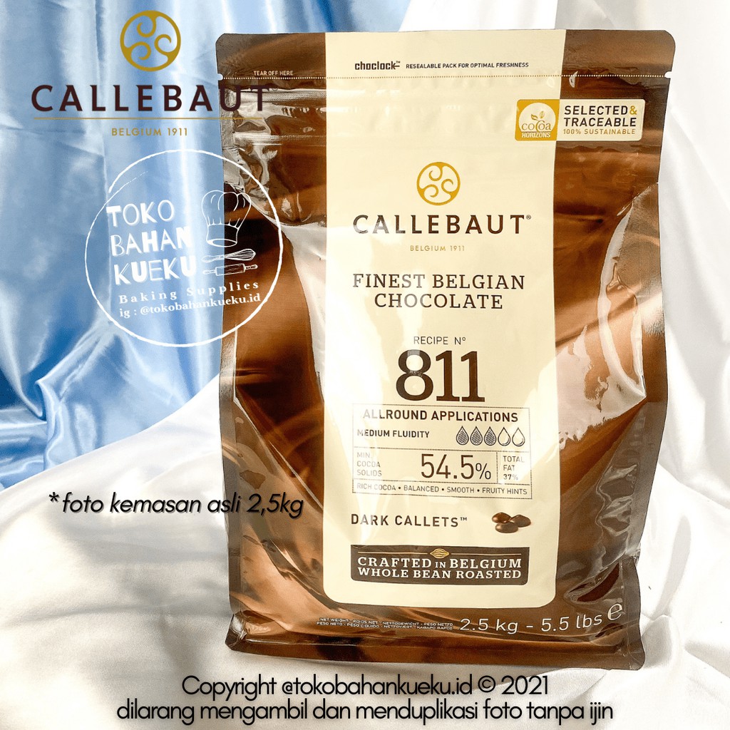 

BARRY CALLEBAUT Dark Chocolate Couverture Cokelat 811NV 54,5% 250 gr