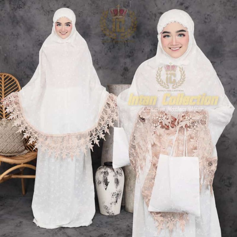 MUKENA DEWASA KATUN PARIS BORDIR RENDA