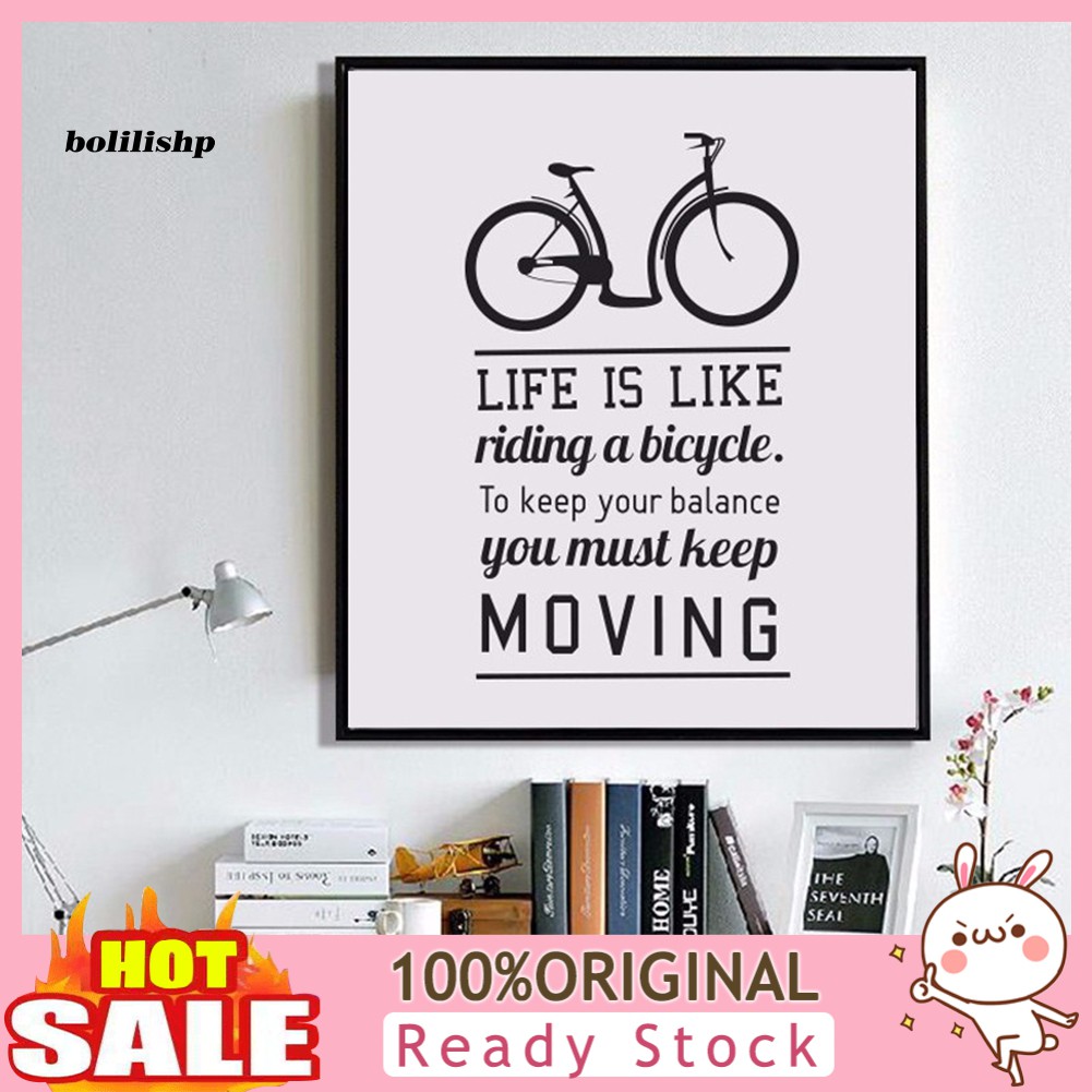 Boli Bicycle Inspirational Quote Canvas Painting Home Office Wall Art Decoration Shopee Indonesia