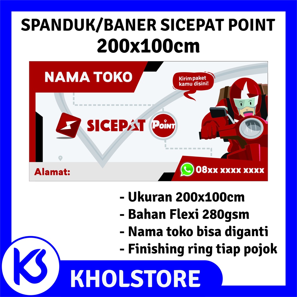 Spanduk/Banner Sicepat Point 200x100 cm