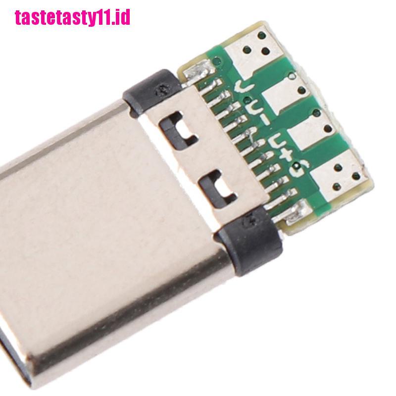 5pcs Konektor Soket Plug Solder USB 3.1 Tipe C Male DIY Untuk PC