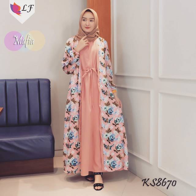 Dress Gamis Motif Bunga / Gamis Motif Bunga