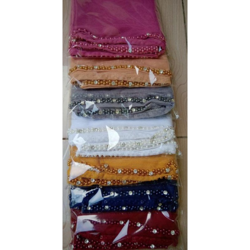 Hijab Peil Mutiara/Daimon cangkang/Jilbab Pengantin/Hijab Pangantin-1