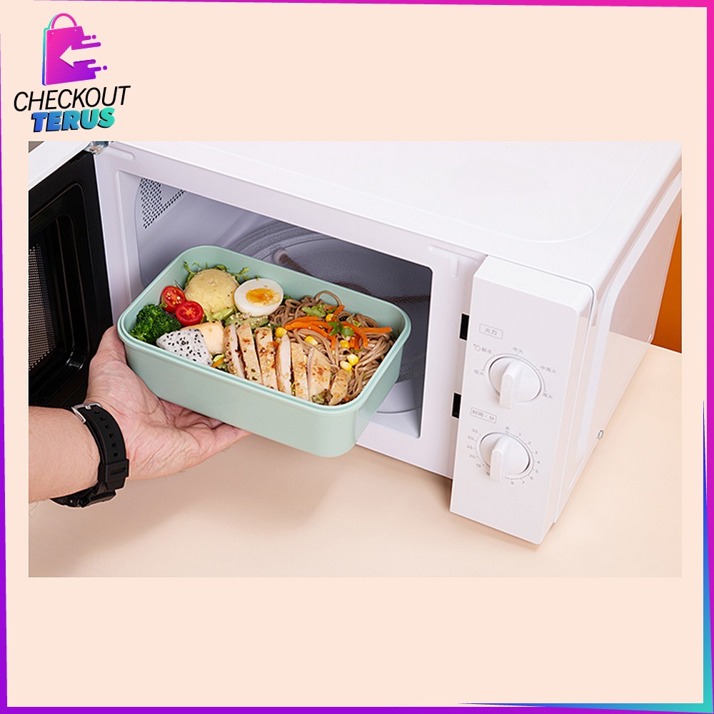 CT C450 Tempat Makan Dengan Sendok Food Grade Lunch Box Set Kotak Bekal Makanan Bento Box Portable