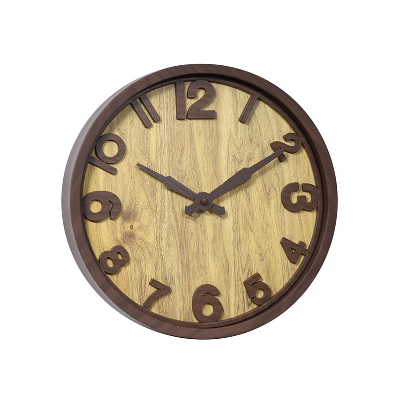 Jam Dinding Aesthetic Jam Dinding Kayu Imitated Wood Wall Clock 40cm Free Baterai