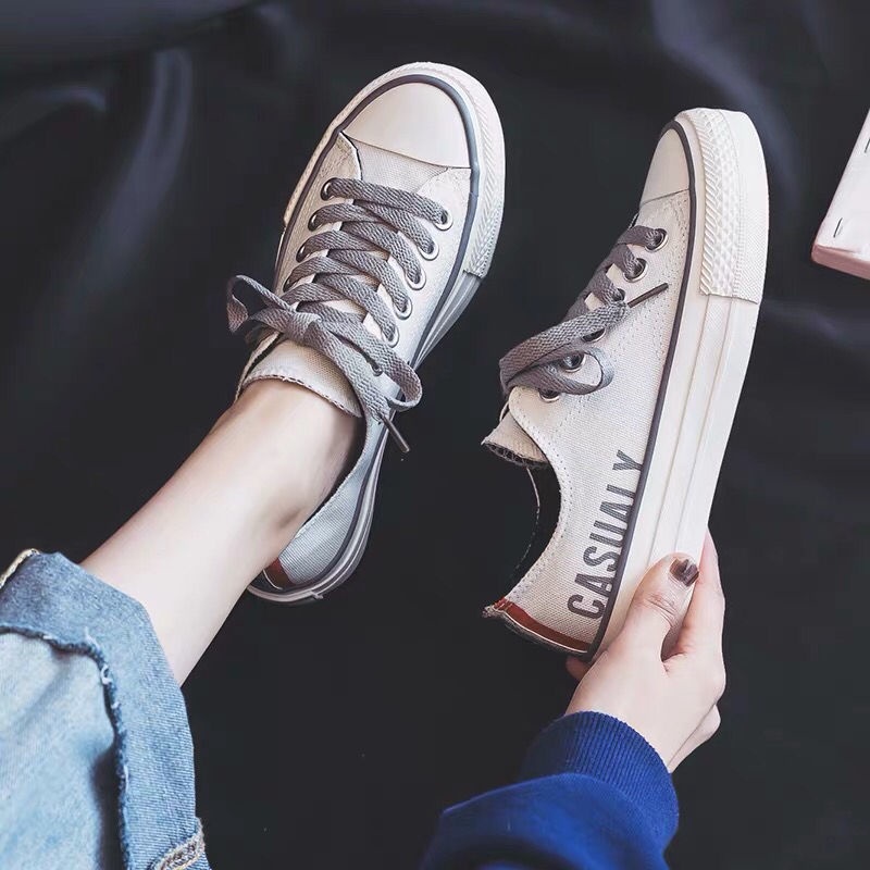 [ COD ] [ PAKAI DUS SEPATU ] IDEALIFESHOES SNEAKER PUTIH COUPLE CEWEK ABG KANVAS SHOES CASUAL HIGHTOP SEPATU PEREMPUAN WANITA CANVAS CASUALY LOGO CASUALY