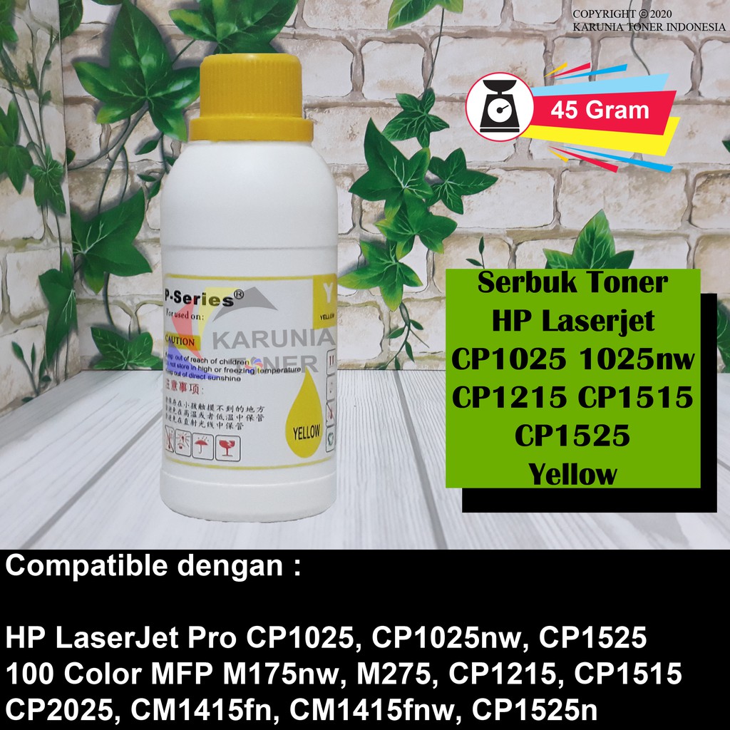 SERBUK / BUBUK TONER REFILL COLOR PRINTER CP1025 Yellow CE313A