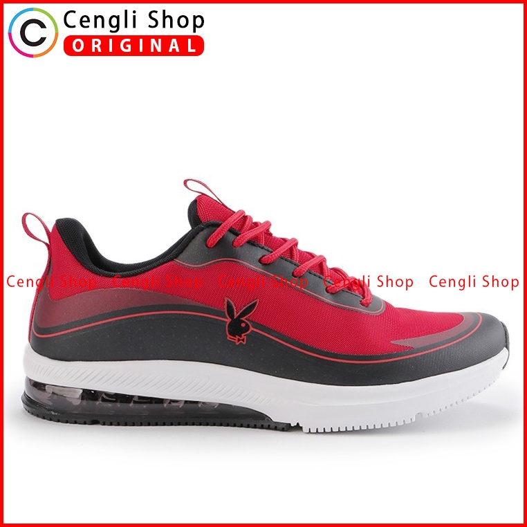 SEPATU PLAYBOY ORIGINAL SNEAKER CASUAL KETS PRIA BRANDED MERAH PL04