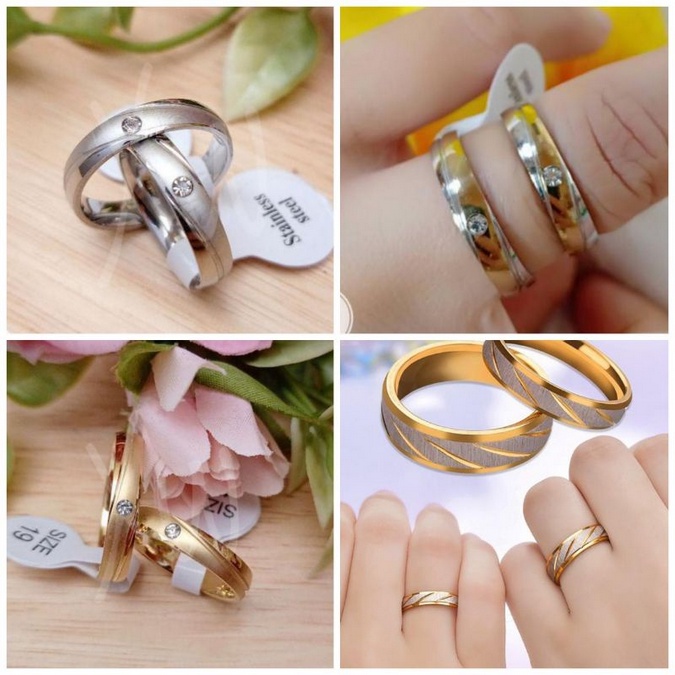 CINCIN TITANIUM PRIA WANITA / CINCIN NIKAH CINCIN PASANGAN TIDAK KARAT &amp; TIDAK LUNTUR